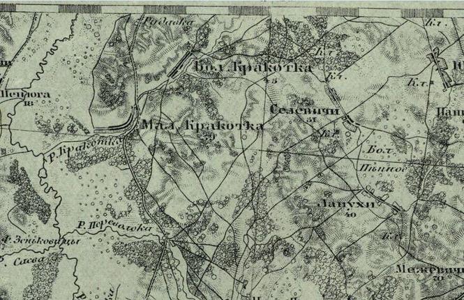 Великая Кракотка на карте Шуберта