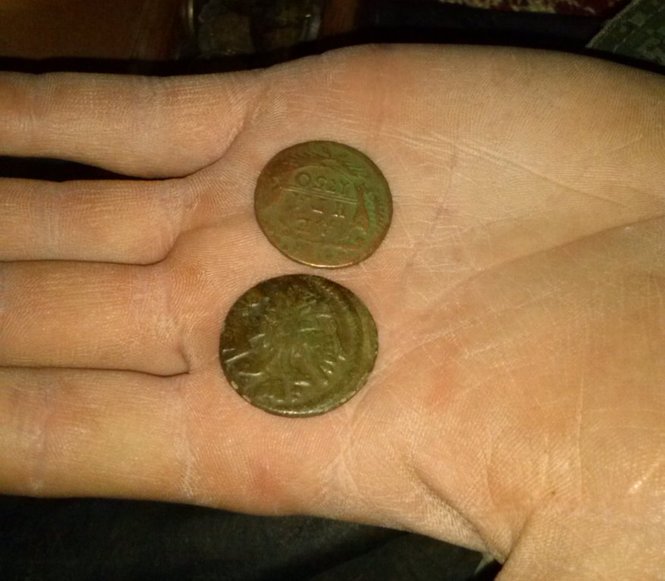 Старинные монеты, найденные в Великой Кракотке у монастыря
